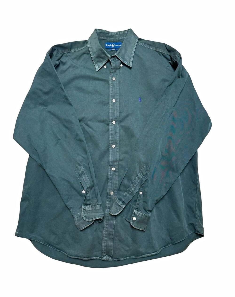 Ralph Lauren Blake Shirt Men’s XL Dark Green Solid Long Sleeve Button-Down